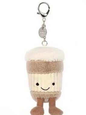 Jellycat Cream & Brown Cozy Cup Plush Keychain